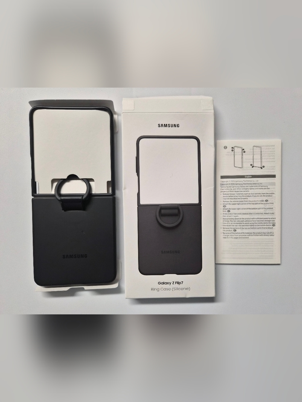 Samsung Galaxy Z Flip7 Ring Case (Silicone) Black